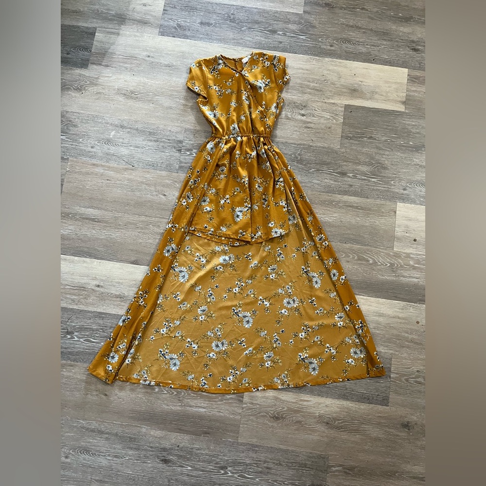 Mustard yellow Peyton Bre Romper w/ long back